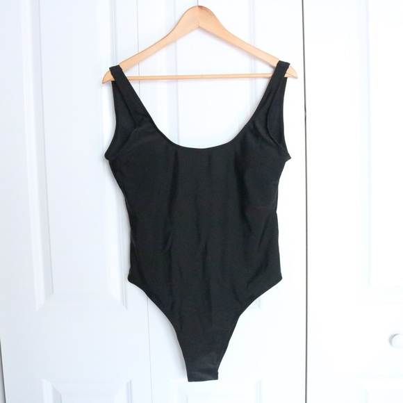 Black Open Back One Piece Swimsuit NWT - Picture 1 of 5